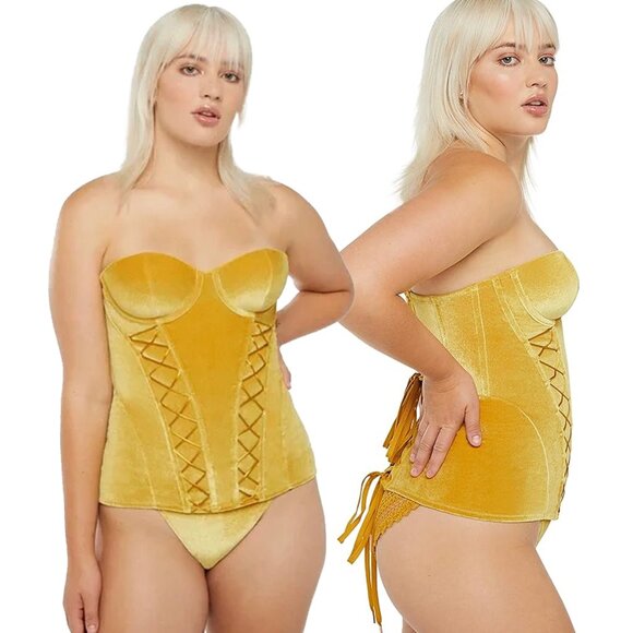 NWT Savage x Fenty Velvet Corset Bustier Top - Picture 3 of 7